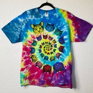 tie dye cat t shirt